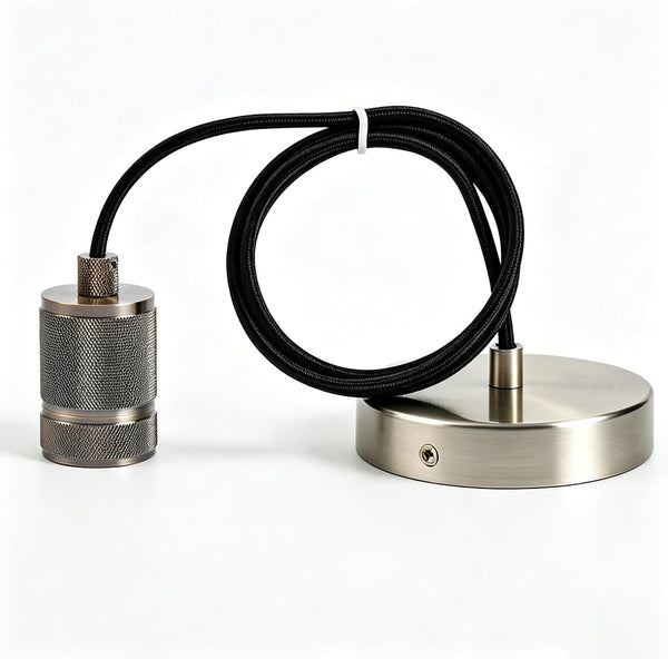 E27 Metal Pendant Lamp Holder, Class II Modern Ceiling Rose, Antique Brass