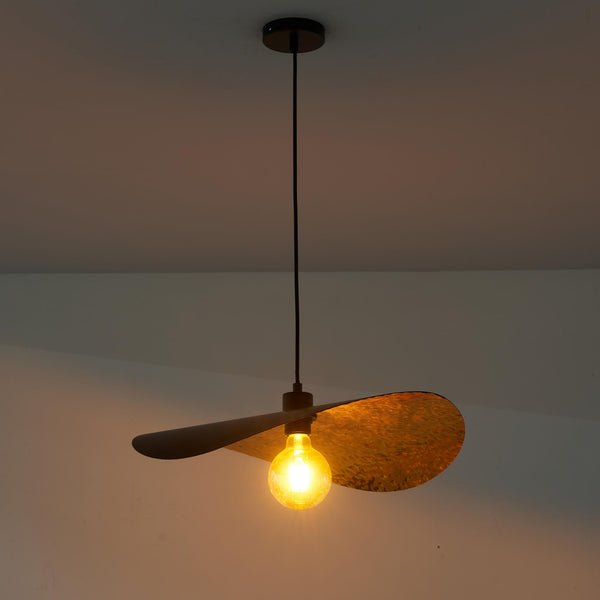 HARPER LIVING Pendant Light Fitting Black & Gold Finish, Adjustable Ceiling Pendant Lamp with E27 Holder, Hanging Light
