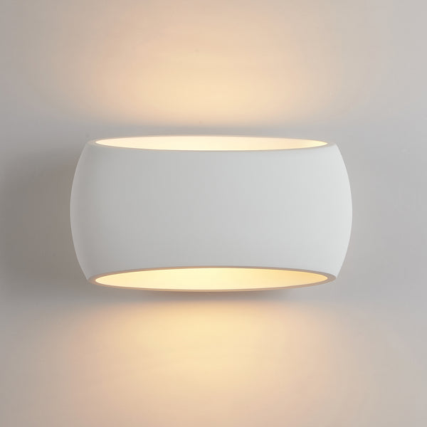2X HARPER LIVING Wall Lights,  Indoor Wall Sconce Lamp with White Oval Ceramic Shade, Wall Mounted Light for Bedroom, Living Room, Hallway