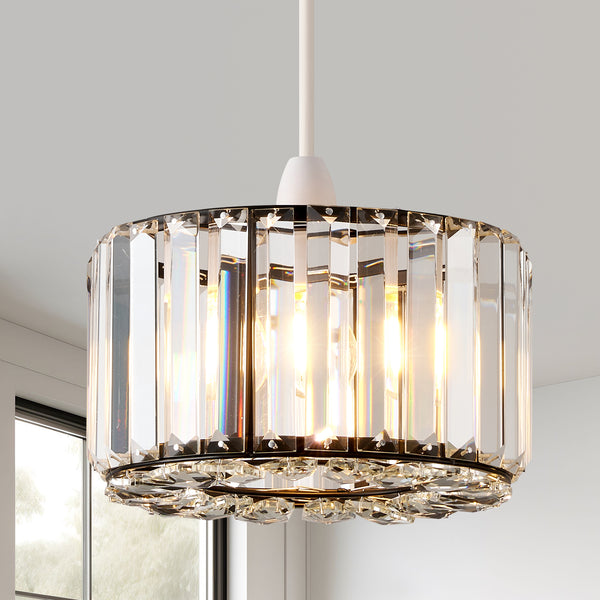HARPER LIVING Easy Fit Pendant Shade, Matt Black Ceiling Light Shade with Diameter 23cm - Modern Lampshade