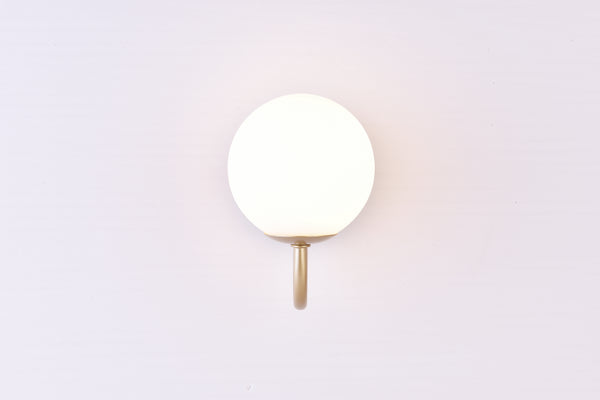 HARPER LIVING 1xG9 Up Wall Light, Globe Shape Glass Shade, Gold Finish